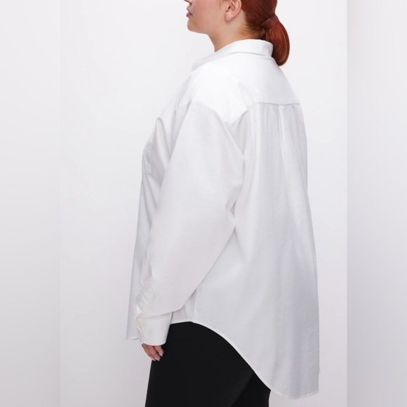 GOOD AMERICAN Cotton Oxford Shirt White 001 Size XL - Picture 8 of 10